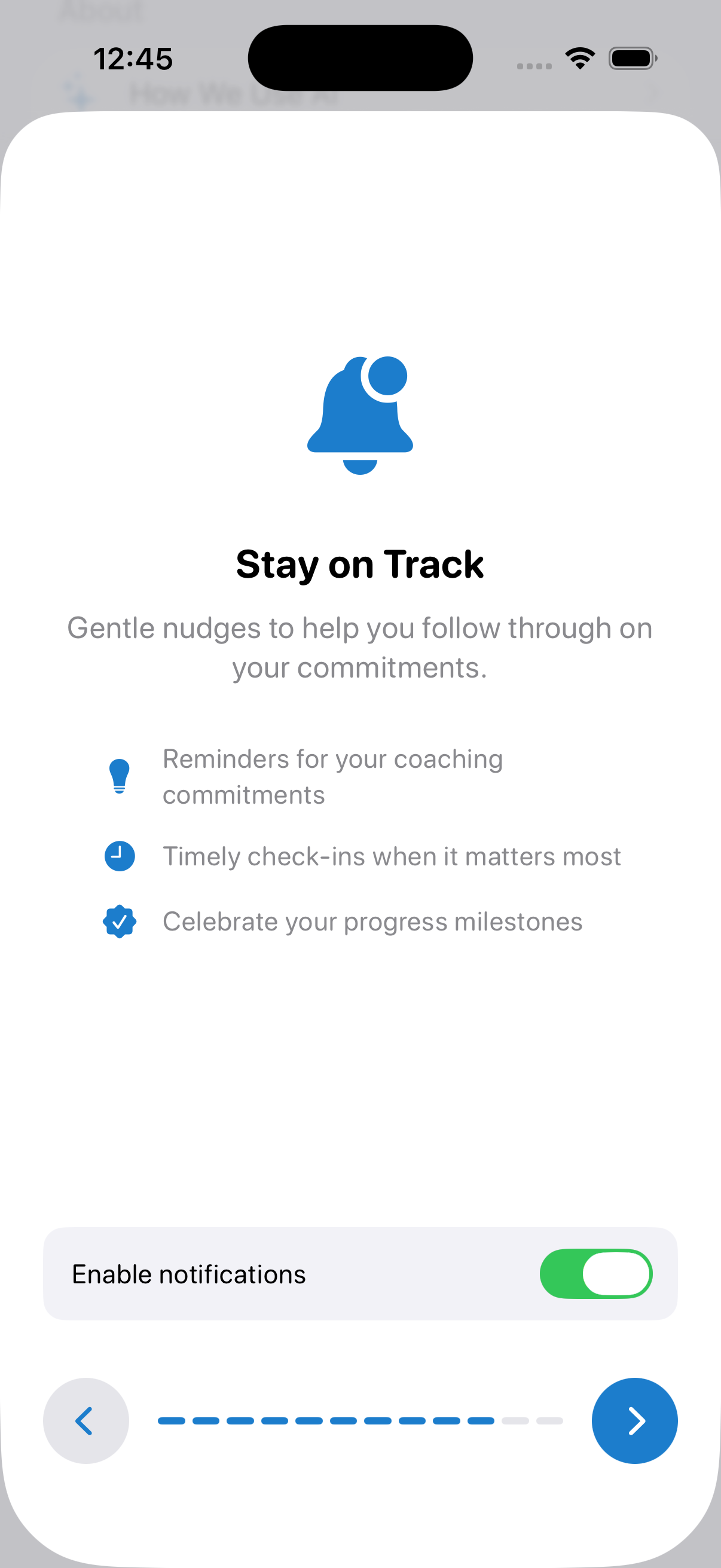Tracking commitments and check-ins in Aera